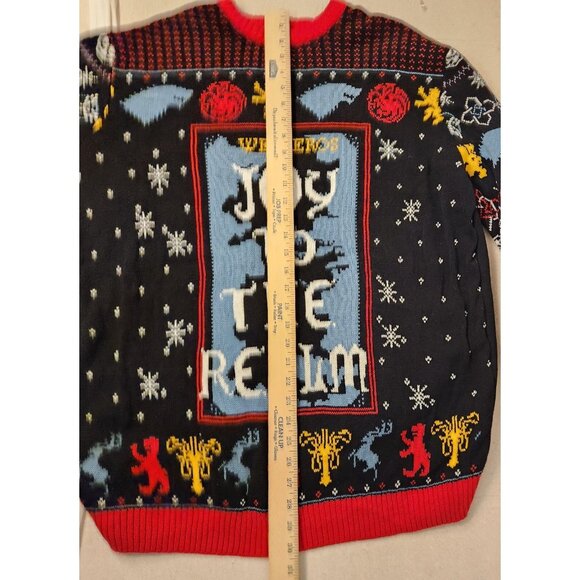 Game Of Thrones Ugly Holiday Sweater Joy To The Realm Westeros NY Laundry XL EUC - Picture 10 of 12